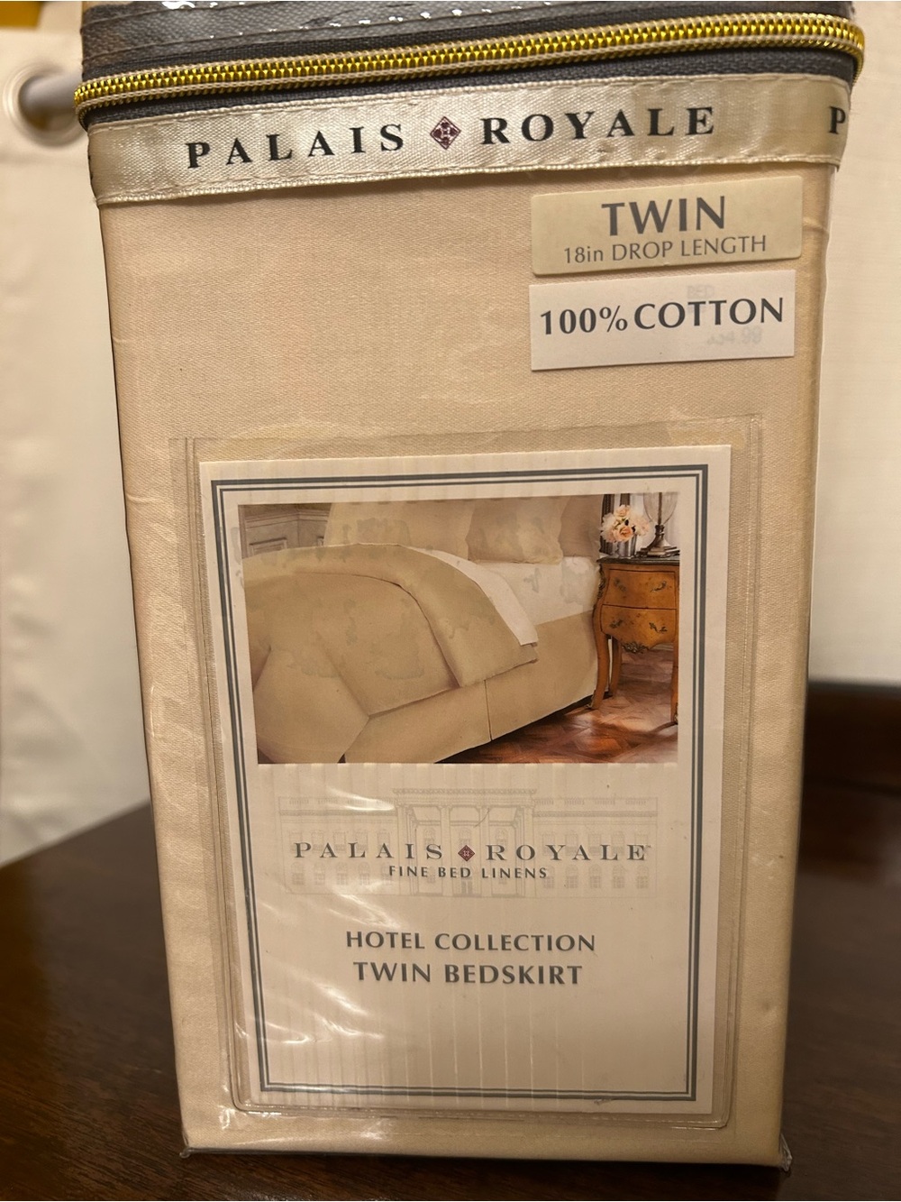 Palais Royale Hotel Collection Twin Bedskirt in Ivory 400 TC Cotton 18 Inch Drop